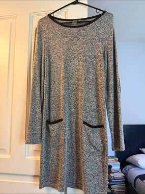 Quinn Heather Gray Long Sleeve Knit Pocket Dress